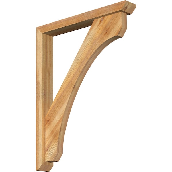 Ekena Millwork Legacy Slat Rough Sawn Bracket w/ Offset Brace, Western Red Cedar, 4"W x 28"D x 36"H BKT0402X28X36LEC06RWR - main